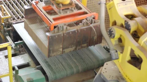 Making bricks and blocks in a factory Stock Footage 7489543