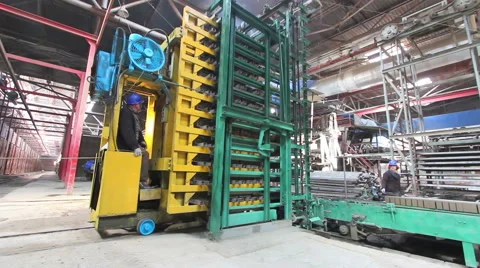 Making bricks and blocks in a factory Stock Footage 62471180