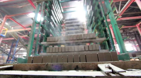 Making bricks and blocks in a factory Stock Footage 62471220