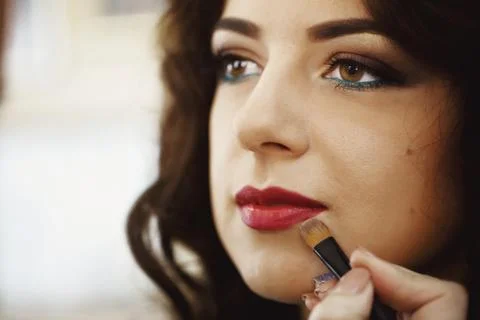 Making up bride before a ceremony Stock Photos