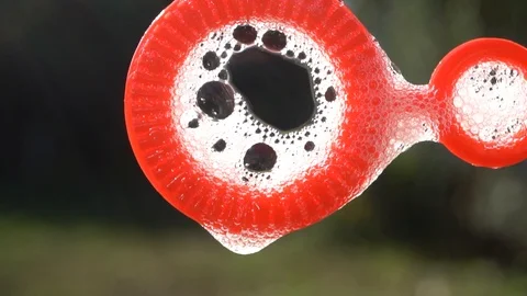 Making Bubbles Macro View, Slow Motion Stock Footage 120637534