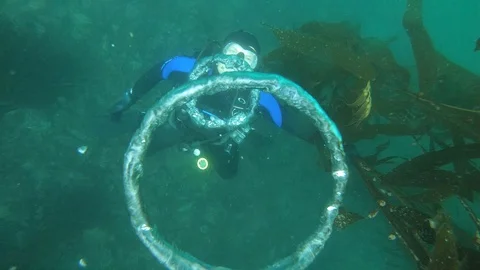 Making Bubbles Underwater Stock Footage 129260107