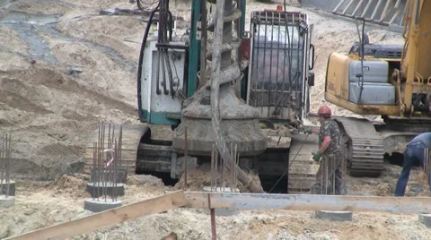 Making building foundation Stock Footage 29649027
