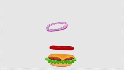 Making burger. 2D animation video. Stock Footage 251939420