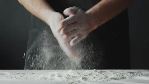 Making Burger Chef Hands Preparing Dough or Buns in a Professional Kitchen Vidéo 331100862