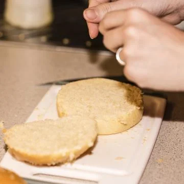 Making burger Stock Photos
