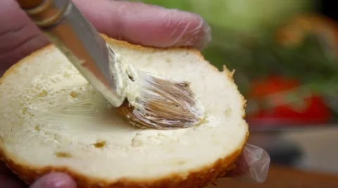 Making of the burger in slow motion Stock Footage 67855530