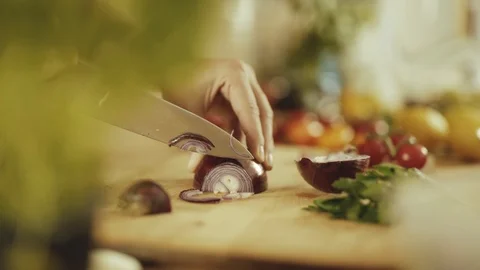 Making Burger Vegetables Stock Footage 92936653