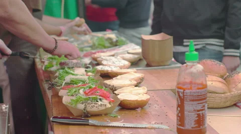 Making of Burgers Stock Footage 55995688