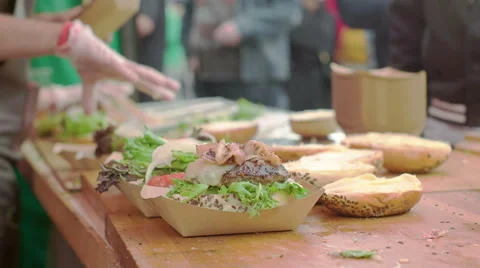 Making of Burgers Stock Footage 56530379