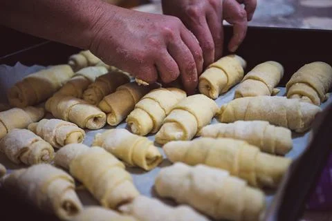 Making butter rolls Stock Photos