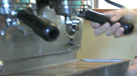 Making a cafe latte Stock Footage 940951