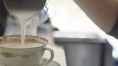 Making Of Cafe Latte Video stock 194734533