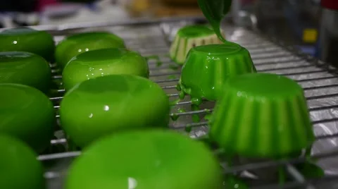 Making Cake with white mousse in the mirror glaze Stock Footage 61730877