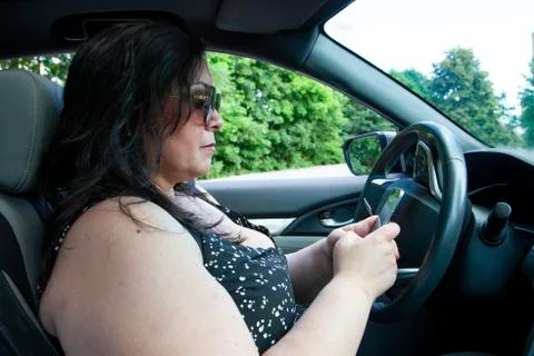 Making a call from the car Stock Photos