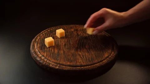 Making canapes with olive and lemon cheese on skewers Stock Footage 148638364