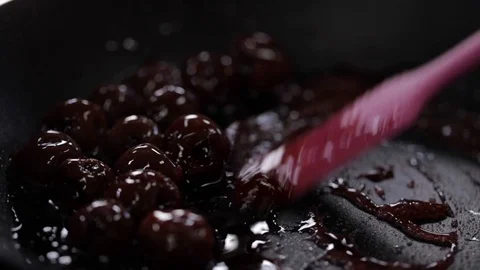Making Candied Cherries Closeup Stock Footage 99163604