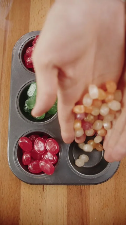 Making Candy Cane at Home. Video view Vídeos de archivo 281443460