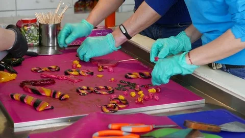 Making candy with their own hands 4k Video stock 71172828