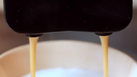 Making cappuccino coffee going Stock Footage 95627602