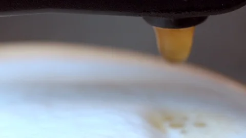 Making cappuccino coffee going Stock Footage 95629576