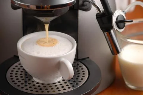 Making cappuccino Stock Photos