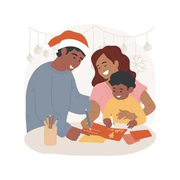 Making cards isolated cartoon vector illustration. Ilustración de archivo