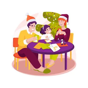 Making cards isolated cartoon vector illustration. Ilustración de archivo