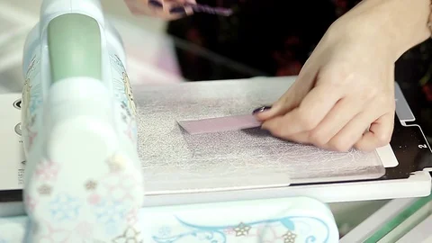 Making cards for Valentine's day in the workshop of gifts Stock Footage 100521804