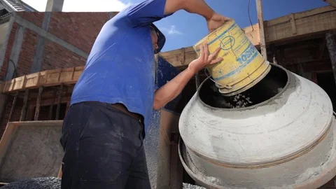 Making cement for civil construction Video stock 70094762