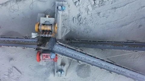Making cement in mountains top down arial Stock Footage 250067381