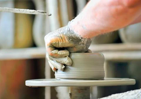 Making of a ceramic vase Stock Photos