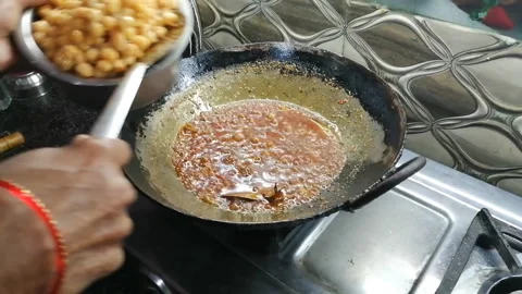 Making Chana Masala Stock Footage 194550299