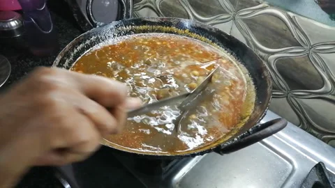 Making Chana Masala Stock Footage 194550392