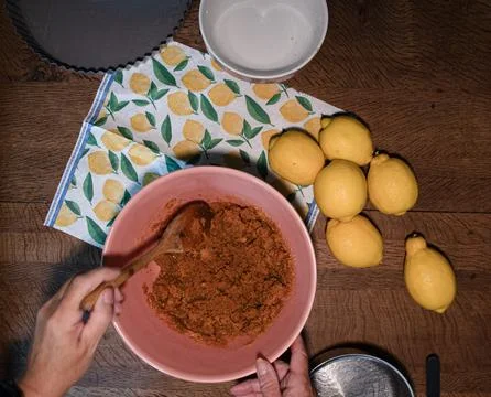 Making  cheese cake  mix  base Foto stock
