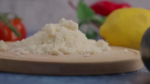 Making cheese with lemon and other ingredients on the table Stock Footage 338273105