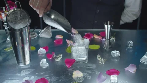 Making of Cherry Sour Cocktail Stock Footage 134394648