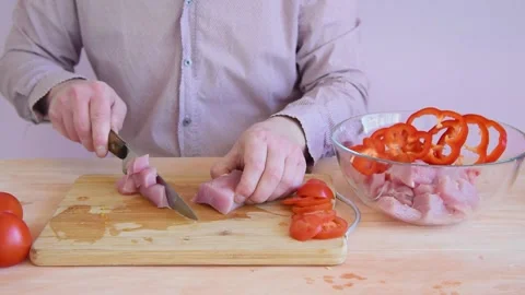 Making chicken breast for baking in the oven. Stock Footage 152074519