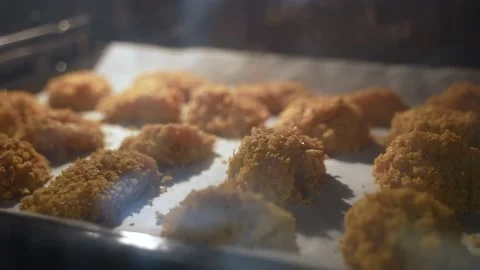 Making of chicken nuggets. Suitable for commercial advertisement. Stock Footage 146410944