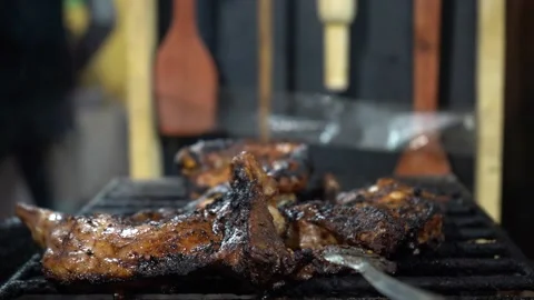 Making of Chicken Tandoor in Coal Stock Footage 232643216