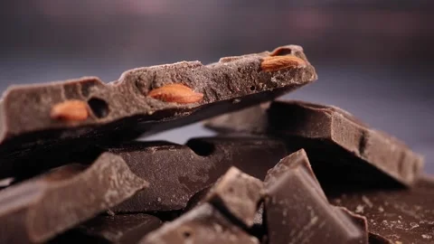 Making chocolate almond bars at home with simple steps Stock Footage 337810708