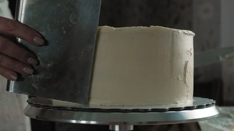 Making a chocolate cake. Confectioner work Stock Footage 127804300