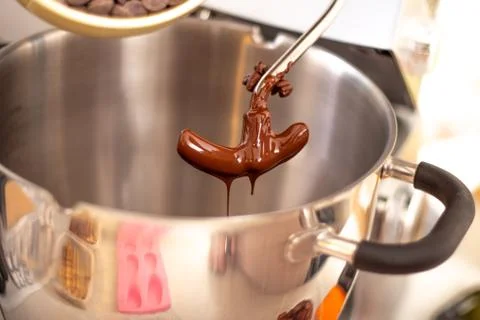 Making Chocolate with a Machine Stock Photos