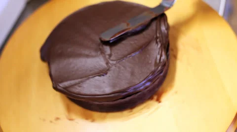 Making a Chocolate Mud Cake Stock Footage 33193846