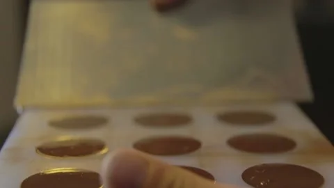 Making chocolate phase luquid chocolate Stock Footage 229718576