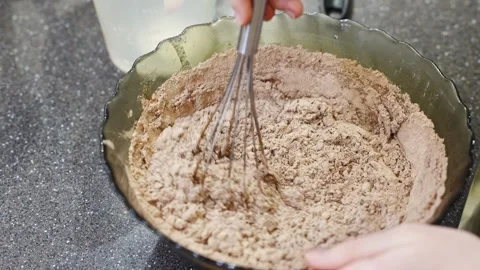 Making chocolate sponge cake with simple steps in the kitchen Stock Footage 329968038