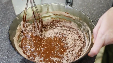 Making a chocolate sponge cake step by step in the kitchen Stock Footage 329968132