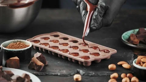Making chocolates, home confectionery. Stock Footage 146736480