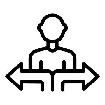 Making choice icon outline vector. Cognitive decision selection Illustrazione stock