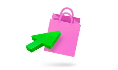 Making choice on internet market. 3d vector icon Stock Illustration